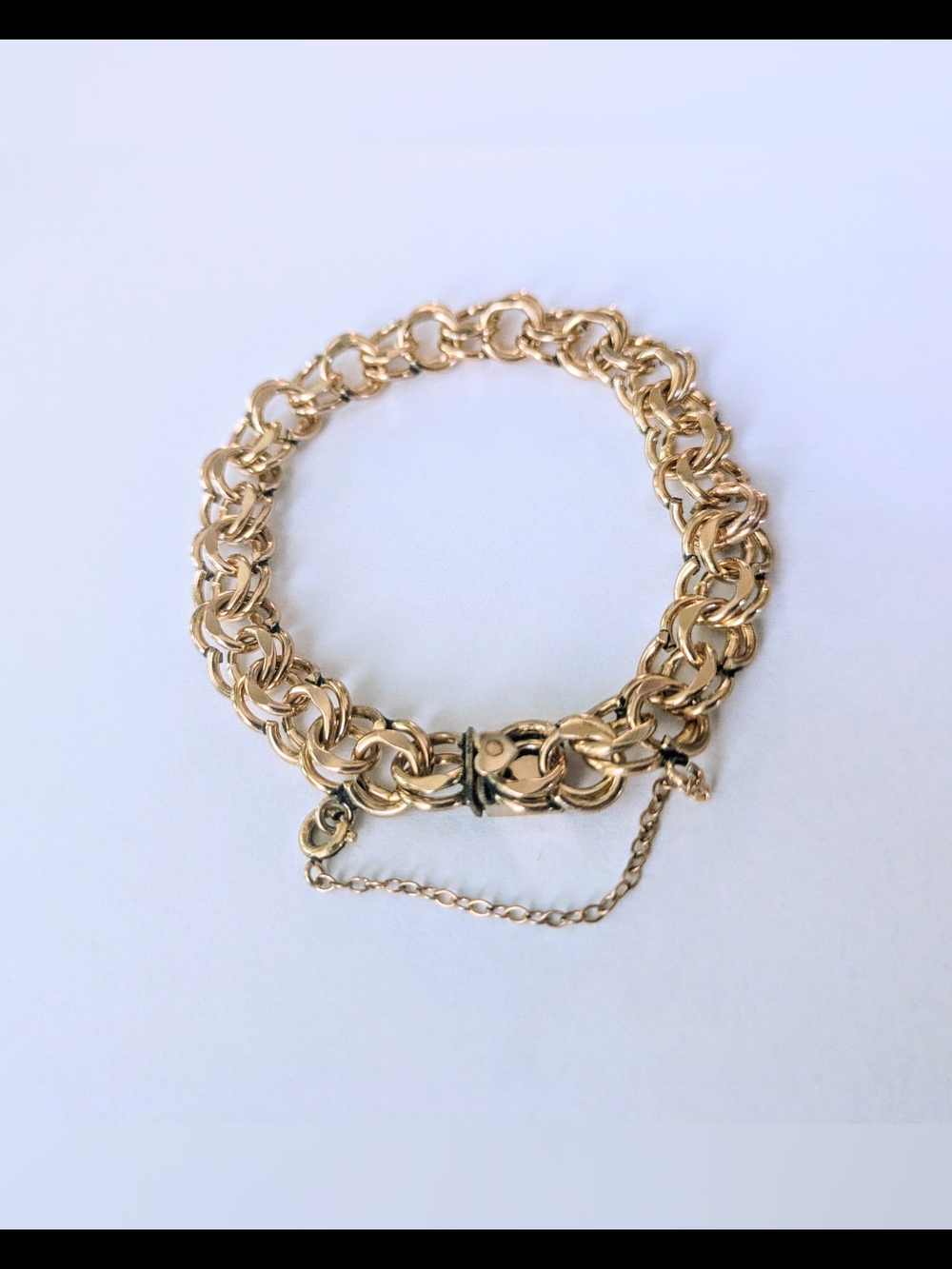Beautiful Vintage ELCO 12kt Gold Filled Double Link Charm Bracelet